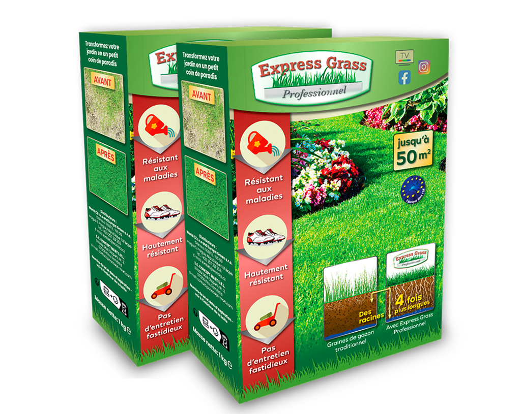 2 pakker Express Grass Professionnel græsfrø